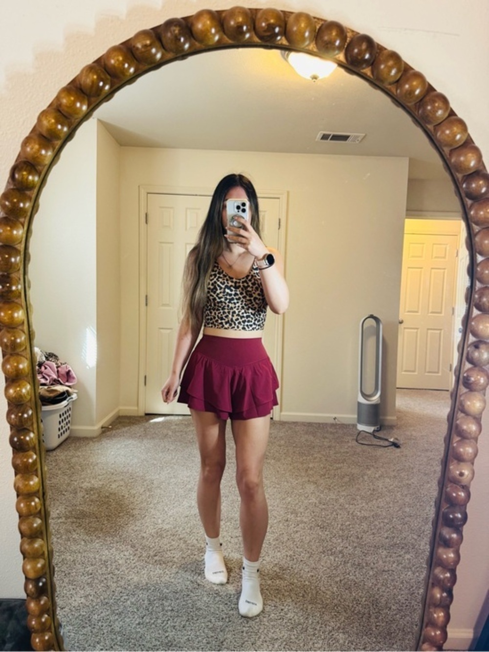 Aerie OFFLINE Flirty Me Ruffle Skort XS Burgundy Maroon Sold Out